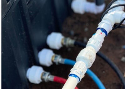 Preventive wildfire sprinkler system with multiple connections for ground and roof sprinklers, managed via ESP32/ESP8266 controllers for remote monitoring in Bend, Oregon by Wildfire Watchdog.