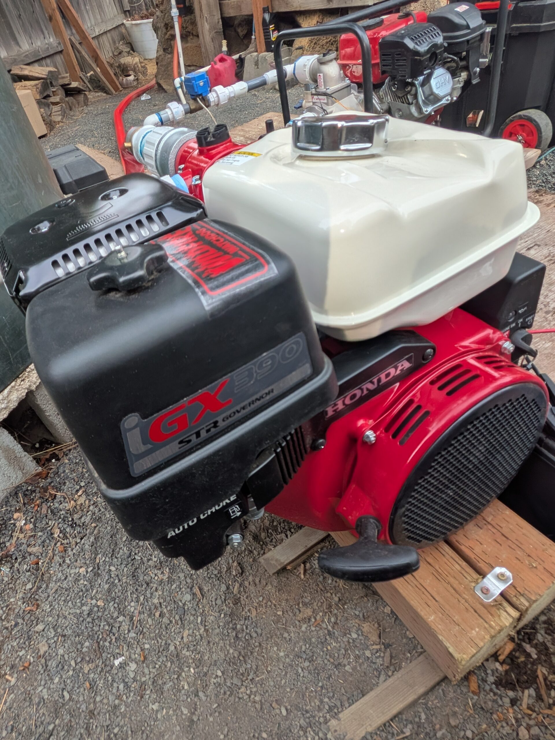 Side view of pump